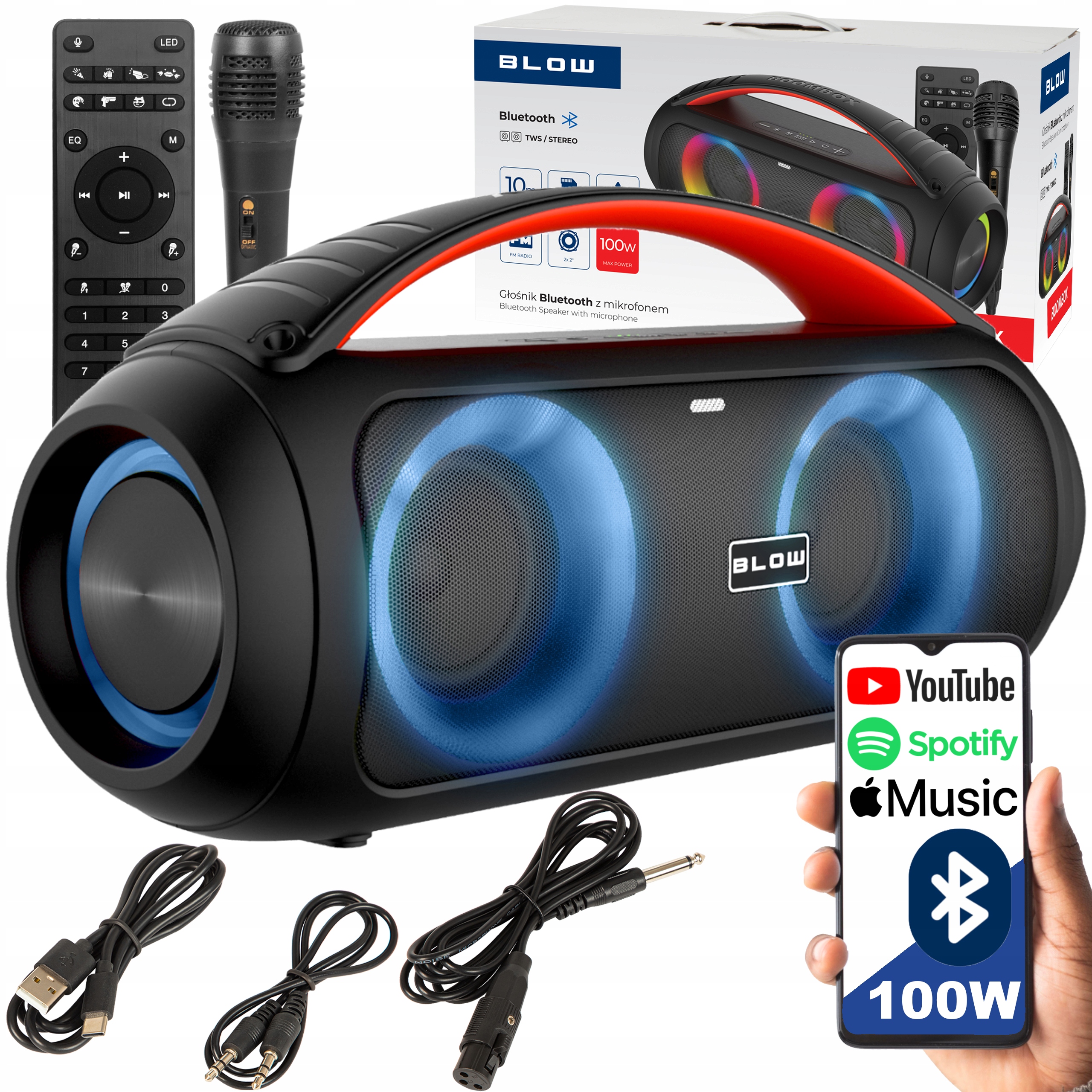 Prenosný reproduktor Blow BOOMBOX čierny 100W